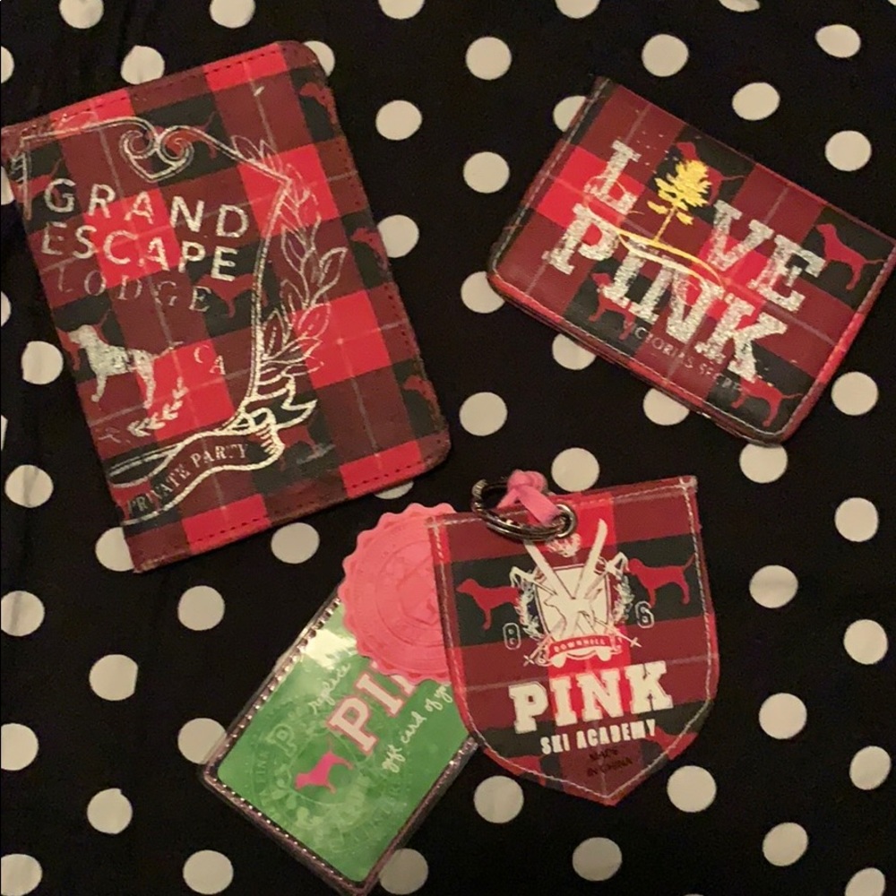 Buffalo Plaid passport holder, luggage tag, pouch